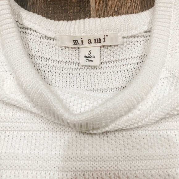 NWOT⚡️Francesca’s Crochet Knit Top White - Picture 6 of 7